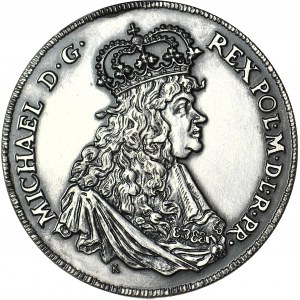 Michał Korybut Wiśniowiecki, Talar Elbląski 1671 Kopia 28gram, SREBRO 925