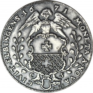Michał Korybut Wiśniowiecki, Talar Elbląski 1671 Kopia 28gram, SREBRO 925