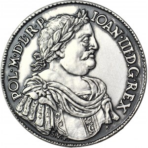 Jan III Sobieski, Talar koronny 1685 Kopia 28gram, SREBRO 925