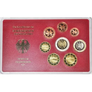 Niemcy, RFN, zestaw rocznikowy Euro 2002 D, Monachium, stempel lustrzany