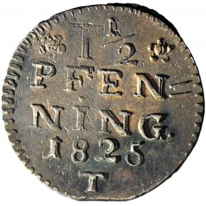 Germany, Lippe-Detmold, Leopold II, 1 1/2 Pfenning 1825 T
