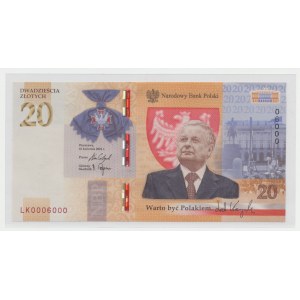 20 Gold 2021, Lech Kaczynski, ser. LK, interesting number 0006000