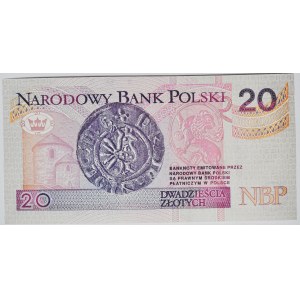 20 złotych 1994, druk TDLR Londyn, AA 0023924, dwa zera na początku