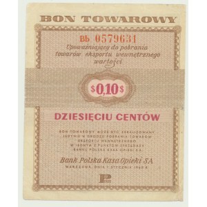 Pewex, 10 centów 1960, ser. Bd, bez klauzuli