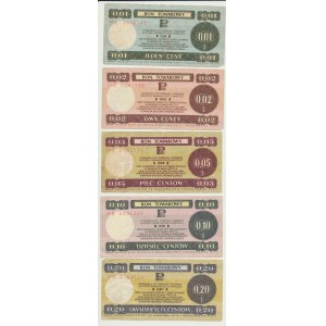 Pewex Bon Towarowy, 1, 2, 5,10 i 20 centów 1979, zestaw 5 szt.