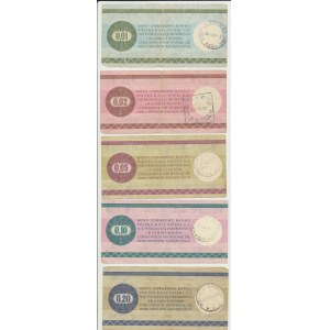 Pewex Bon Towarowy, 1, 2, 5,10 i 20 centów 1979, zestaw 5 szt.
