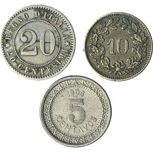 Mix świat, Włochy 1894, Szwajcaria 1871 i Meksyk 1906, zestaw 3 szt.