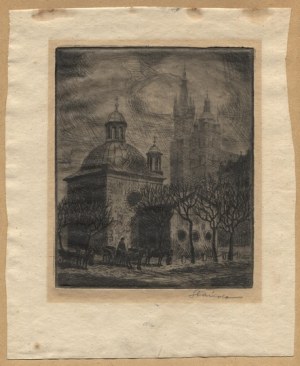 STAŃDA Jan (1912-1987) - Kościół św. Wojciecha w Krakowie.