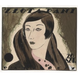 BRZESKI Janusz Maria (1907-1957) - Design of cigarette label Golden lady. Ink drawing.