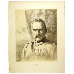 Jozef Pilsudski - portrait - lithograph on tint. 1926