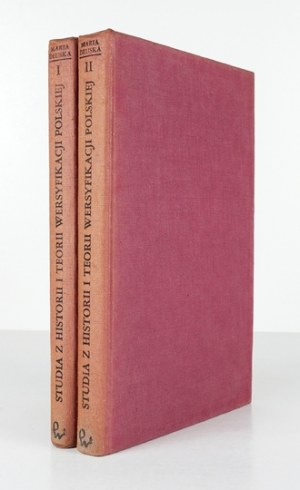 M. DŁUSKA - Studies in the history of versification. Vol. 1-2. Dedication by the author.