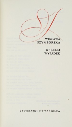 SZYMBORSKA Wisława - Wszelki wypadek. 1972. 1st ed.