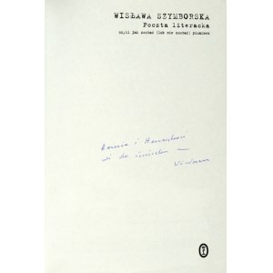 W. Szymborska - Literary Post. 2000. with dedication by the author.