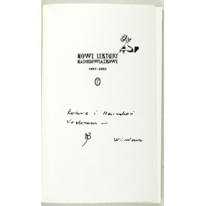 W. Szymborska - Nowe lektury nadobowiązkowe. 2002. Dedykacja autorki.