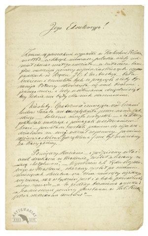 Letter from J. Wywiałkowski, publisher, as testimony to post-Uprising repression in Galicia, dat....