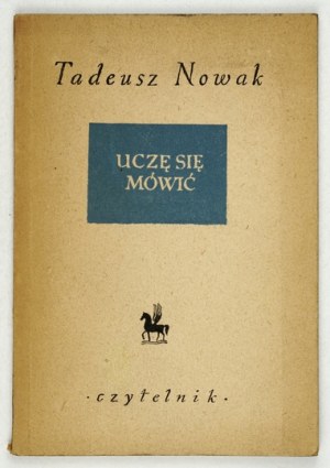 T. Nowak - Learning to speak. 1953. debut. Dedication by the author.