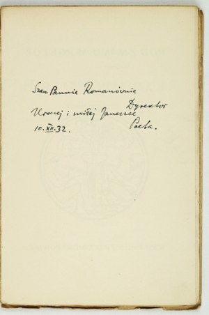 TUWIM J. - Biblja cygańska i inne wiersze. Warsaw 1933. with dedication by the author.