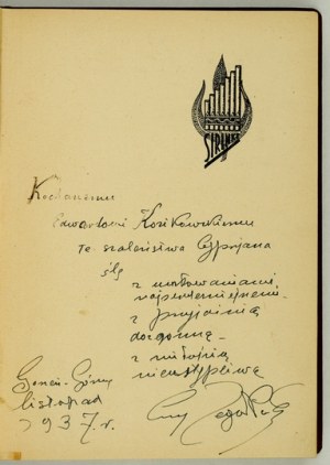 E. Zegadłowicz - Motors. Edition I. With dedication by the author and illustrations by S. Zechowski.
