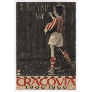 [SPORT 1]. Miniaturowy plakat Cracovia pany wydany na jubileusz klubu w 1966.