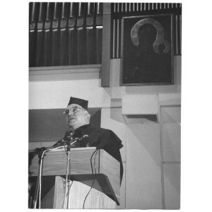 [DYPLOMACJA - kanclerz Helmut Kohl podczas odbierania tytułu doktora honoris causa nadanego mu przez Katolicki Uniwersyt...