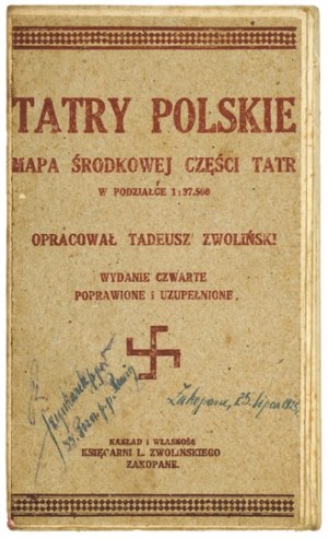 Tatry Polskie. Mapa środkowej części Tatr. 1925.