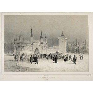[KRAKÓW]. Vue de la Porte de St. Florian. Litografia. ca 1850.