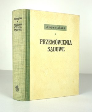 WYSZYŃSKI A[ndrej] - Court speeches. Warsaw 1953, Książka i Wiedza. 8, s. 662, [2]. Opry....