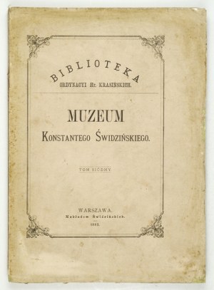 BIBLIOT. Ord. Krasinski. Vol. 7: Letters of W. Jakubowski to J. K. Branicki. 1882.