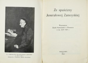 [ZAMOYSKA Jadwiga]. From the legacy of Jenerałowa Zamoyska. A Memoir of the Congress of the Kuźniczanki in Warsaw [...]....
