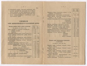 PRICE LIST for decorating and keeping in order the graves and tombs in the municipal cemetery in Cracow. Cracow 1909....