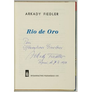 FIEDLER A. – Rio de Oro. 1971. Z dedykacją autora.  
