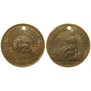 Australia, 1 pence token, 1858