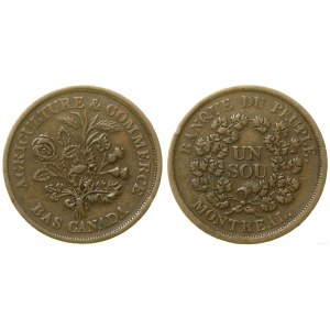 Kanada, token o nominale 1 sou, bez daty (1838)