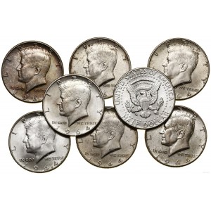 United States of America (USA), 8 x 1/2 dollar lot, 1964