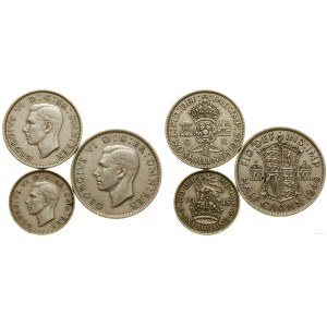 Wielka Brytania, zestaw 3 monet, 1948, Londyn