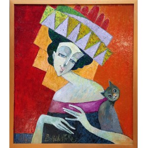 Jan Bonaventura Ostrowski, Lady with a Cat, 2023