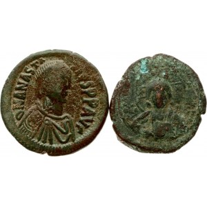 Byzantine Empire 40 Nummi & Follis Lot of 2 Coins