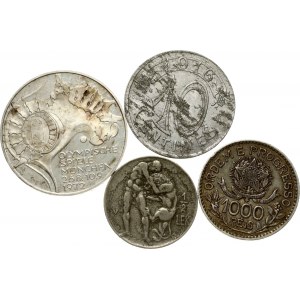 Brazil 1000 Reis 1913 and other World Coins Lot of 4 Coins