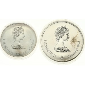 Canada 5 & 10 Dollars 1974 1976 Olympics Montreal Lot of 2 coins