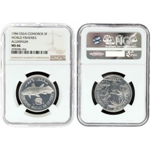 Comoros 5 Francs 1984(a) Essai World Fisheries Conference NGC MS 66