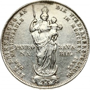 Bavaria 2 Gulden 1855 Madonna Column