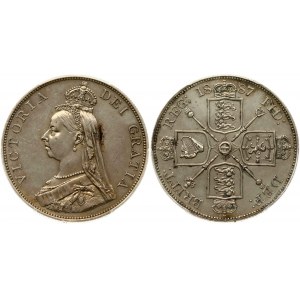 Great Britain 2 Florins 1887 PCGS AU Detail