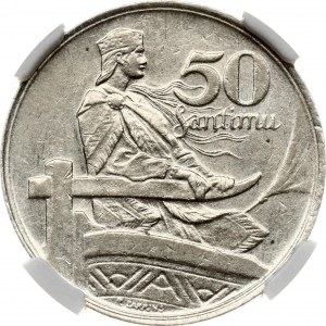 Latvia 50 Santimu 1922 NGC MS 61