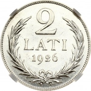 Latvia 2 Lati 1926 NGC AU 55