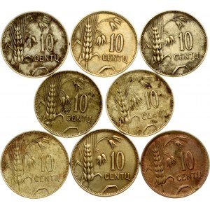 Lithuania 10 Centu 1925 Lot of 8 Coins