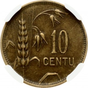 Lithuania 10 Centu 1925 NGC AU 53
