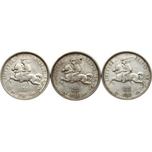 Lithuania 2 Litu 1925 Lot of 3 coins