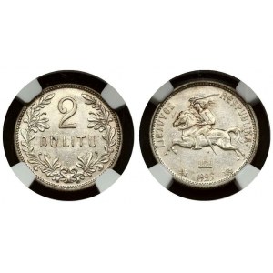 Lithuania 2 Litu 1925 NGC AU 55