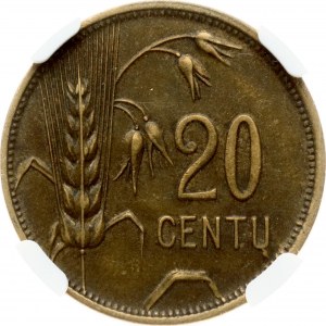 Lithuania 20 Centu 1925 NGC AU 53
