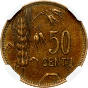 Lithuania 50 Centu 1925 NGC AU 55